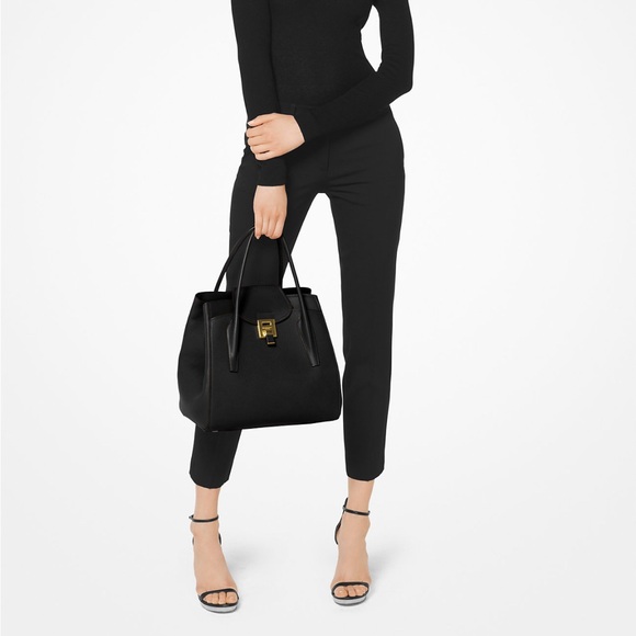 Michael Kors Collection Bancroft Large Pebbled Calf Leather Satchel - Picture 4 of 14